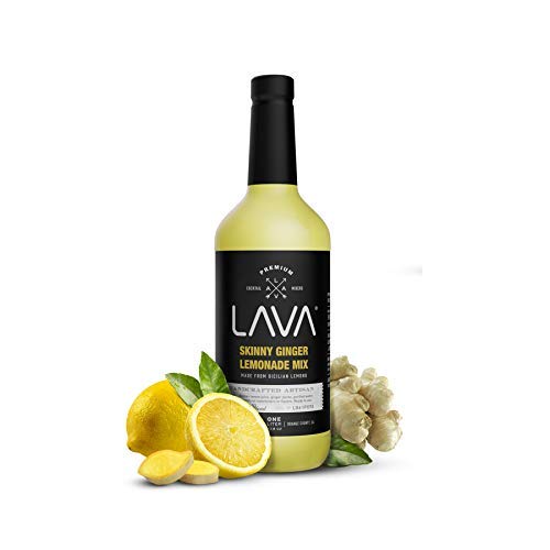 (3 Pack) LAVA Premium Skinny Ginger Lemonade Vodka Cocktail Mix made with Sicilian Lemon Juice, Candied Ginger Puree - 33.8oz Bottles-FemmiqueWomen