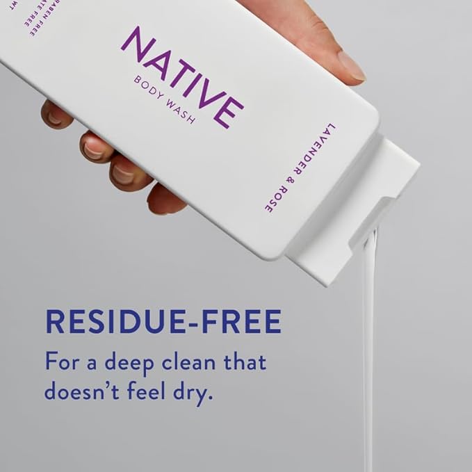 Native Body Wash Contains Naturally Derived Ingredients | For Women & Men, Sulfate, Paraben, & Dye Free Leaving Skin Soft and Hydrated | Lavender & Rose 18 oz - 2 Pk-FemmiqueWomen