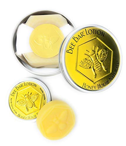Bee Bar Honey House Naturals Duo – Vanilla - Small 6 Ounce and Large 2 Ounce– All Natural Ultra Moisturizing Lotion Bar Infused with Essential Oils and Butters – Made in USA-FemmiqueWomen
