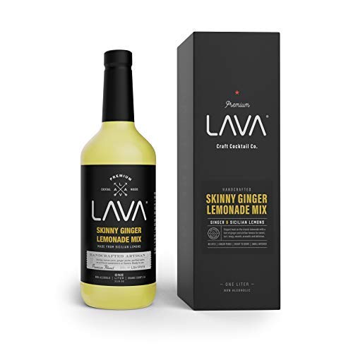 (3 Pack) LAVA Premium Skinny Ginger Lemonade Vodka Cocktail Mix made with Sicilian Lemon Juice, Candied Ginger Puree - 33.8oz Bottles-FemmiqueWomen