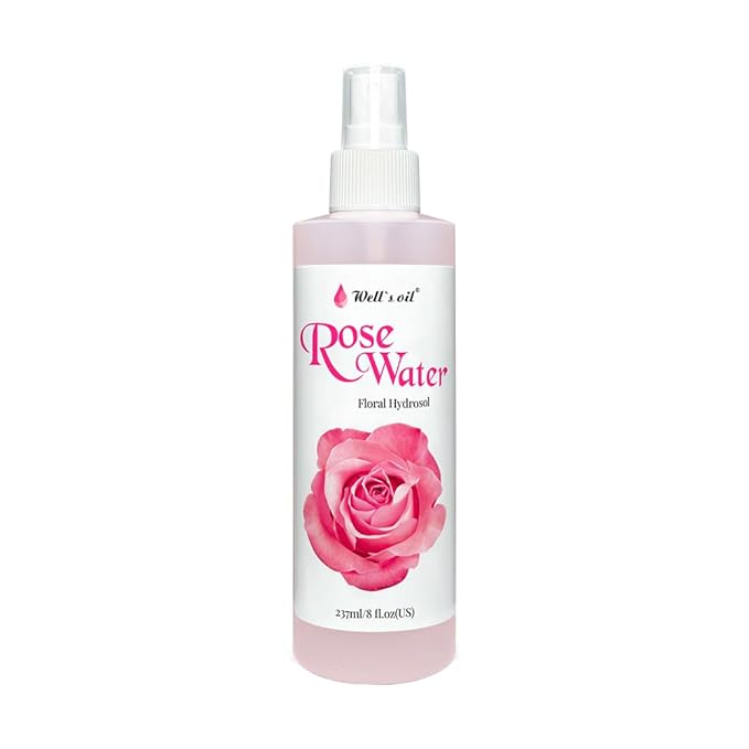Well's Oil Rosewater Mist Spray (8 Fl oz) – Hydrates, Soothes & Refreshes | 100% Natural | No Chemical | for All Skin and Hair Types-FemmiqueWomen