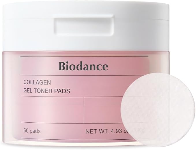 Biodance Collagen Gel Toner Pads, Pore Minimizer for Face, Improving Elasticity, Gentle Exfoliating Toner Pads for Sensitive Skin, Korean Skincareㅣ4.93 fl.oz.(140g)*60Pads-FemmiqueWomen