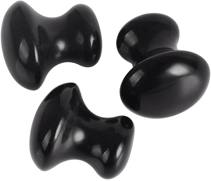 1 Pc Mushroom Jade Gua Sha Facial Tools, Jade Roller Guasha Massage Black Jade Stone Mushroom Shaped Face Lift Remove Wrinkles Massager for Women Spa, Gua Sha Massage Knobs for Body Relaxing-FemmiqueWomen