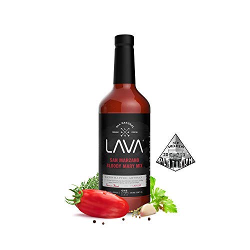 (3 Pack) LAVA Premium Bloody Mary Mix; Italian San Marzano Tomatoes, No Artificial Sweeteners, Vegan, Ready to Use, No Added Sugar, 1-Liter (33.8oz) Glass-FemmiqueWomen