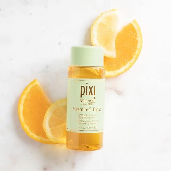 Pixi Vitamin-C Tonic,Brightening & Soothing Facial Toner, Boost Skin Luminosity, Infused with Vitamin-C & Ferulic Acid, Alcohol Free Daily Toner, 100ml / 3.4fl oz Travel Size Skin Care-FemmiqueWomen