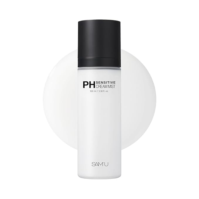 SAM'U PH Sensitive Cream Mist, Ceramide Face Mist, Hypoallergenic Facial Spray with Hyaluronic Acid & Centella, Hydrating & Quick Absorbing, Korean Skin Care for Dry & Sensitive Skin, 3.38 Fl. Oz-FemmiqueWomen