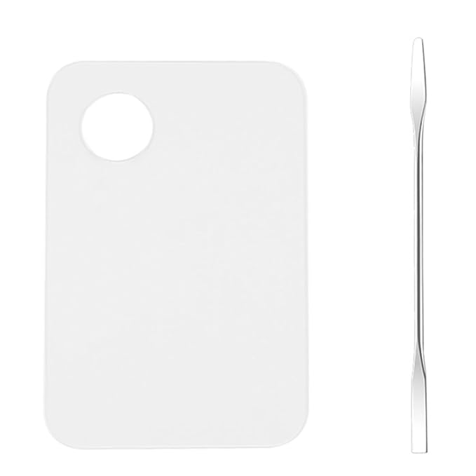 1 Pc Acrylic Cosmetic Makeup Palette Tray Foundation Spatula Makeup Mixing Palette Apply for Foundation Eye Shadow Lipsticks Nail Art Beauty Salon (Transparent)-FemmiqueWomen