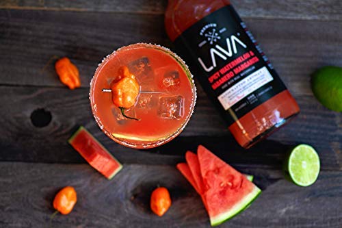(3 Pack) LAVA Premium Spicy Watermelon Habanero Margarita Mix, Cold-Pressed Organic Watermelon, Agave, Habanero, No Artificial Sweeteners, Lots of Flavor, Ready to Use, 1-Liter (33.8oz) Glass-FemmiqueWomen