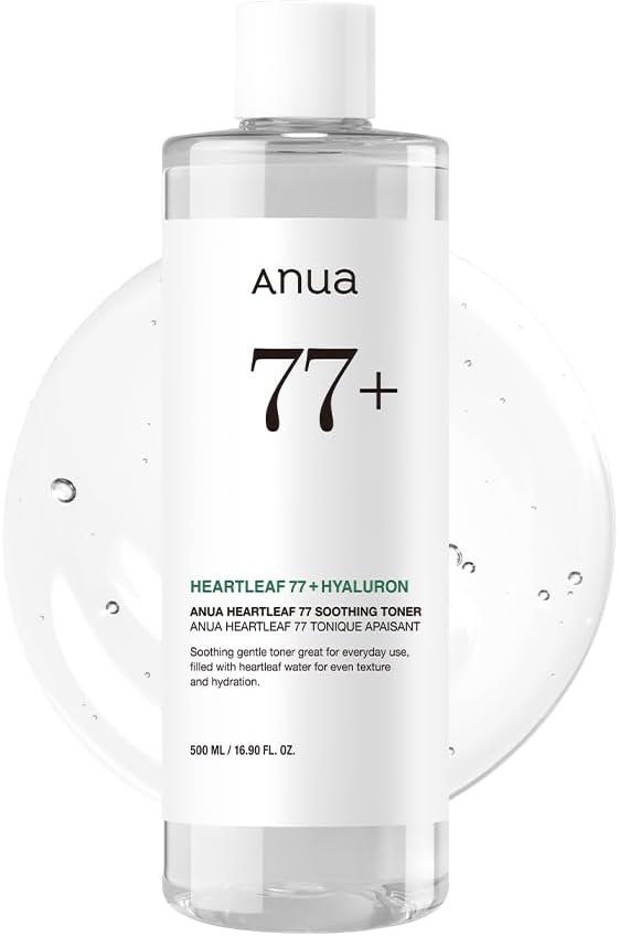 Anua Heartleaf 77 Soothing Toner I pH 5.5 Skin Trouble Care, Calming Skin, Refreshing, Purifying (500ml / 16.9 fl.oz.)-FemmiqueWomen