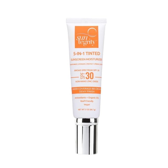 Suntegrity 5 in 1 Tinted Mineral Sunscreen for Face (SPF 30-2 oz) - Fair | BB Cream Moisturizer with Physical UVA/UVB Broad Spectrum Protection | Safe for Sensitive Skin-FemmiqueWomen