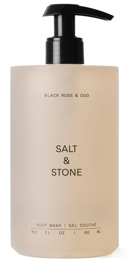 Salt & Stone Body Wash for Women & Men | Black Rose & Oud | Hydrating Gel Cleanser | Clean & Soften Skin | Made with Niacinamide & Hyaluronic Acid | Free From Parabens, Sulfates & Pthalates 15.2 fl oz-FemmiqueWomen
