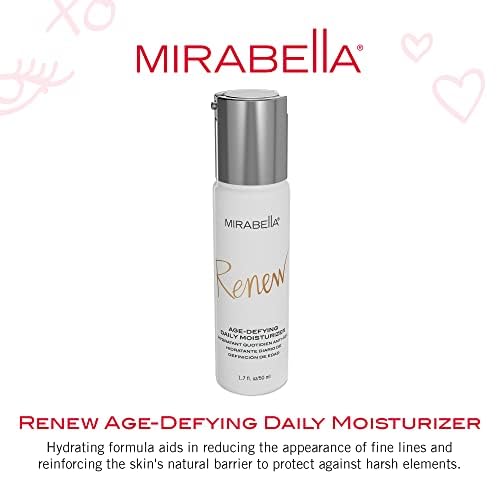 Mirabella Renew Age-Defying Daily Moisturizer for Face, Hydrating Face Moisturizer Helps Reduce Appearance of Fine Lines, Wrinkles and Dark Spots with Peptides, Hyaluronic Acid, and Antioxidants-FemmiqueWomen