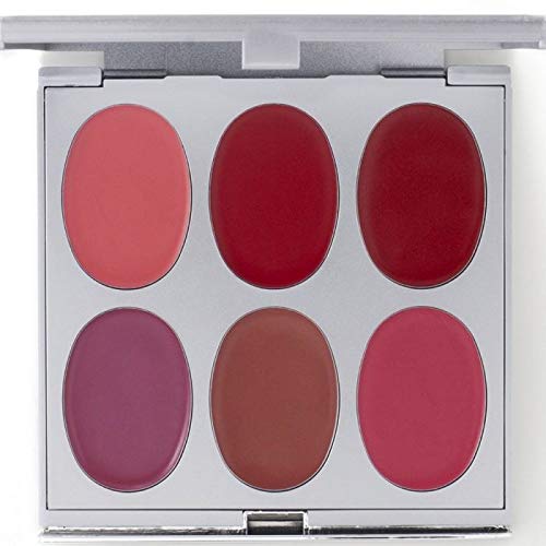 Jerome Alexander New Again Lipstick Palette & Retractable Brush, 6 Hot-Poured, Buildable & Blendable Smooth Matte Shades (Hot Colors)-FemmiqueWomen