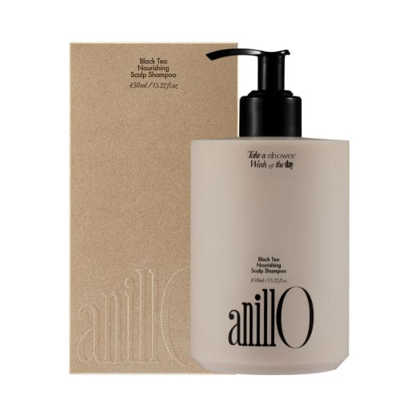 Vegan Nourishing Scalp Shampoo with Black Tea, Hyaluronic & Amino Acids to Strengthen Scalp Barrier, Creamy Woody Scent, Paraben, Sulfate & Silicone Free 450ml / 15.22 fl. Oz-FemmiqueWomen