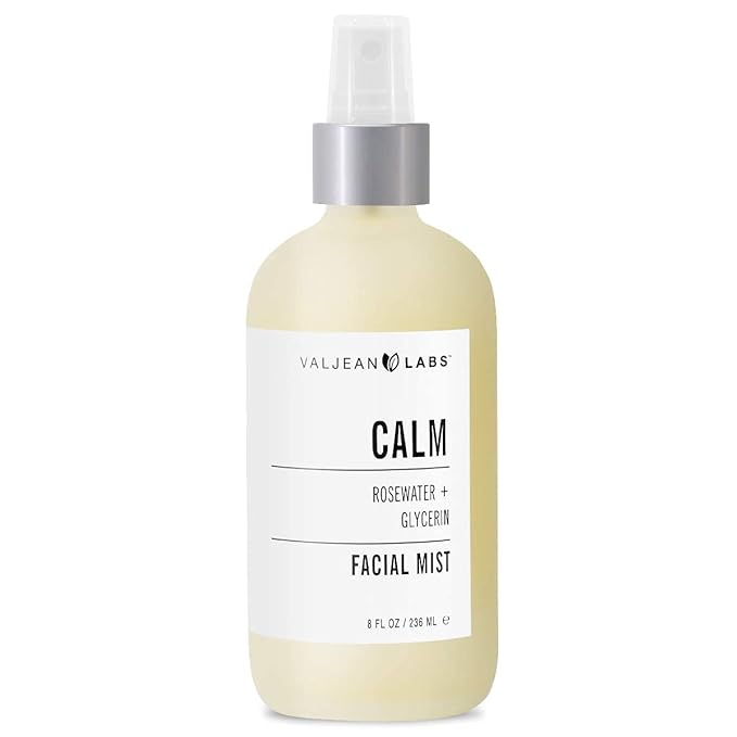 VALJEAN LABS Face Mist - Calm | Rosewater + Glycerine | Calms, Moisturizes, Soothes | Helps to Even Complexion | Paraben Free, Cruelty Free, Made in USA (8 oz)-FemmiqueWomen