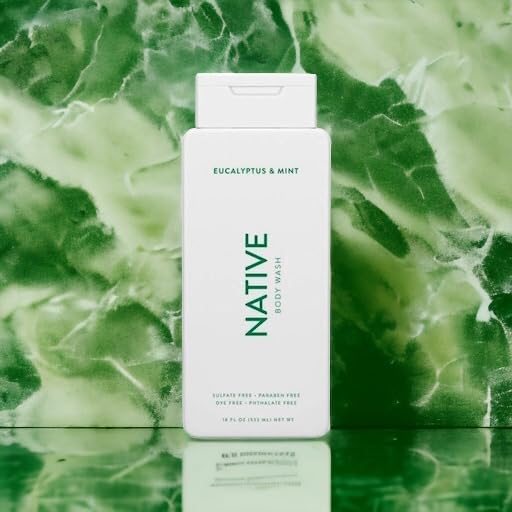 Native Body Wash Contains Naturally Derived Ingredients | For Women & Men, Sulfate, Paraben, & Dye Free Leaving Skin Soft and Hydrated | Eucalyptus & Mint 18 oz - 2 Pk-FemmiqueWomen