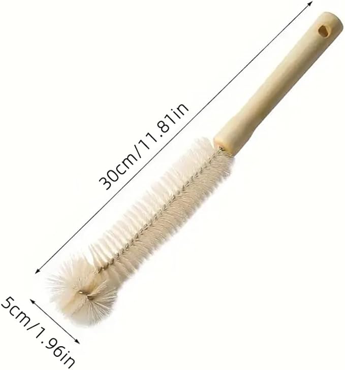 Long Handle Foot Brush for Shower,Toe Cleaning Brush for Elderly, Pregnant Moms Mobility Impaired Individuals, Easy-Grip with Hanging Hole Design (Natural Color)