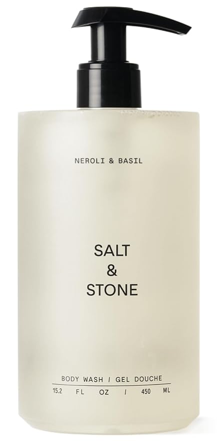 Salt & Stone Body Wash for Women & Men | Neroli & Basil | Hydrating Gel Cleanser | Clean & Soften Skin | Made with Niacinamide & Hyaluronic Acid | Free From Parabens, Sulfates & Pthalates (15.2 fl oz)-FemmiqueWomen