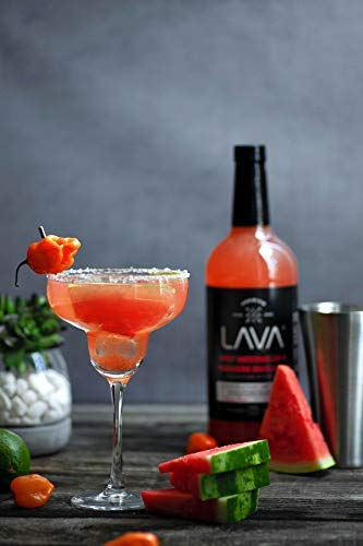 (3 Pack) LAVA Premium Spicy Watermelon Habanero Margarita Mix, Cold-Pressed Organic Watermelon, Agave, Habanero, No Artificial Sweeteners, Lots of Flavor, Ready to Use, 1-Liter (33.8oz) Glass-FemmiqueWomen