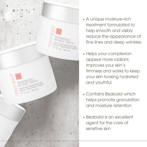 Consult Beaute - Regenerol Retinol Face Cream - Moisture Rich Regenerating Facial Daily Treatment Cream - Visibly Reduce Appearance of Fine Lines and Wrinkles - 1.7 oz.-FemmiqueWomen