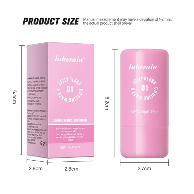 Jelly Cooling Blush Stick, Milk Water Tint, Clear Glossy Long Lasting Sheer Lip & Cheek Stain, Waterproof Light Non-Sticky Buildable Watercolor Finish-Vegan, Cruelty Free (#4 berry, 0.17oz)-FemmiqueWomen