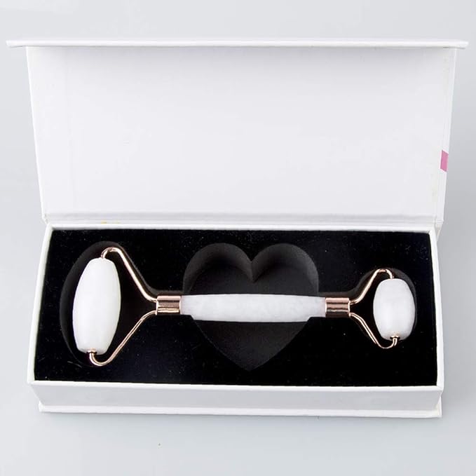 Jade Roller and Gua Sha Set - Facial Body Eyes Neck Massager Tool for Beautiful Skin Detox - Reduce Wrinkles Aging -(White Jade)-FemmiqueWomen