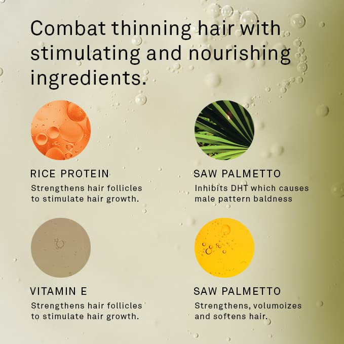 Hawthorne Men's Thickening Shampoo for Thinning Hair. Fight Hair Loss with Rice Protein & Vitamin E. Strengthens Hair Follicles to Reduce Breakage. Mint and Eucalyptus Scent. 8 fl. oz. 2-Pack.-FemmiqueWomen