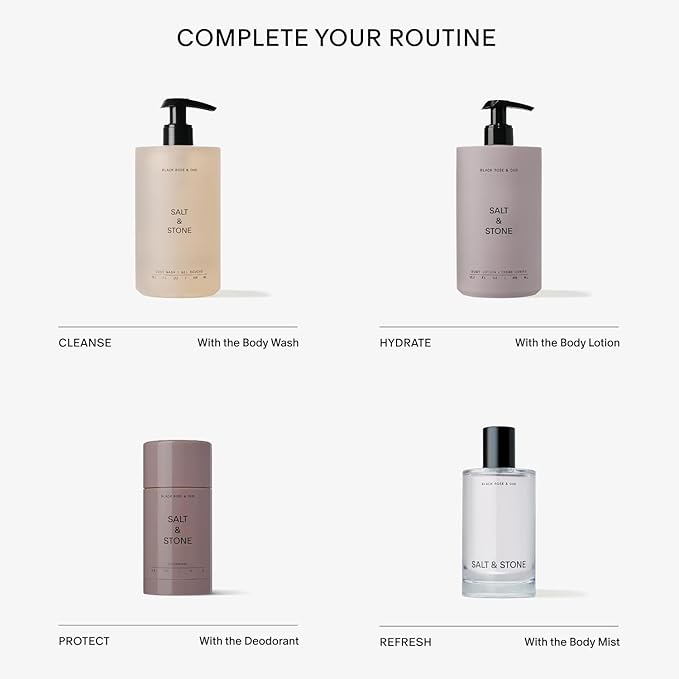 Salt & Stone Body Lotion for Women & Men| Scented Daily Body Lotion | Hydrates, Nourishes & Softens Skin | Restores Dry Skin | Fast-Absorbing | Cruelty-Free & Vegan (450 ml) (Black Rose & Oud)-FemmiqueWomen