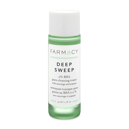 Farmacy 2% Salicylic Acid Toner for Face - Deep Sweep Gentle BHA Exfoliant for Oily Skin - Refines Texture with Papaya Enzymes & Moringa Water for a Healthy-Looking Complexion (50ml)-FemmiqueWomen