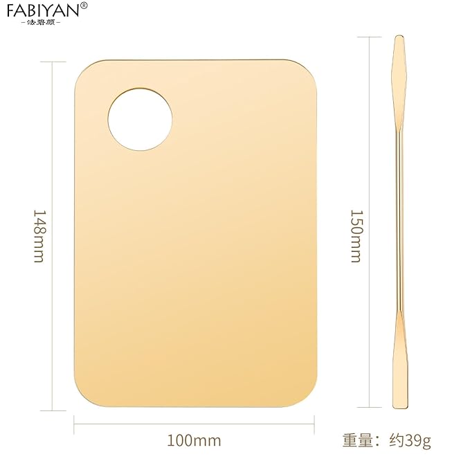 1 Pc Acrylic Cosmetic Makeup Palette Tray Foundation Spatula Makeup Mixing Palette Apply for Foundation Eye Shadow Lipsticks Nail Art Beauty Salon (Yellow)-FemmiqueWomen