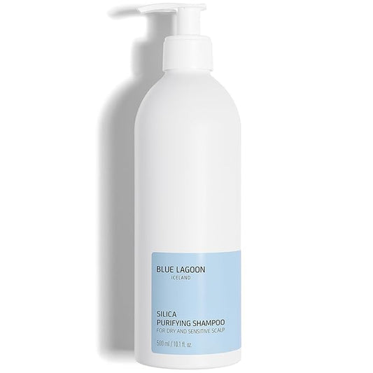 Blue Lagoon Skincare Silica Purifying Shampoo – Anti Dandruff Shampoo & Psoriasis Treatment for Skin – Mineral Salts, Silica, Soothing, Fragrance-Free, 500ML-FemmiqueWomen