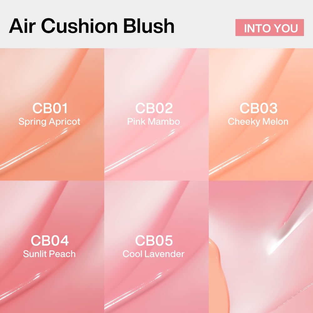 INTO YOU Cream Blush Air Cushion for Cheeks Eyes, Moisturizing, Lightweight, Dewy Finish Face Makeup, Long Wearing, Buildable, Blendable, Pigmented Liquid Blush, for All Skin Tones, Pink Mambo-FemmiqueWomen