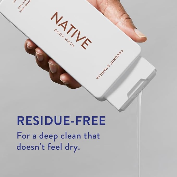 Native Body Wash Contains Naturally Derived Ingredients | For Women & Men, Sulfate, Paraben, & Dye Free Leaving Skin Soft and Hydrated | Coconut & Vanilla 18 oz - 2 Pk-FemmiqueWomen
