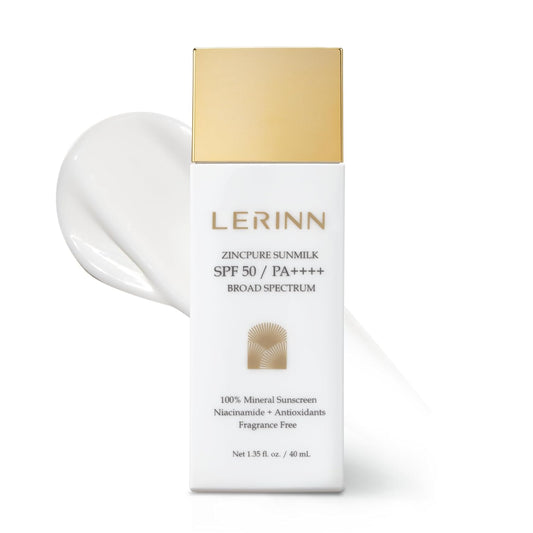 ZincPure Sunmilk SPF 50/PA++++ Broad Spectrum, 100% Mineral Facial Sunscreen, Lightweight Sheer Finish, No White Cast, Fragrance-Free Daily Moisturizer for Sensitive & All Skin Types (40 ml)-FemmiqueWomen