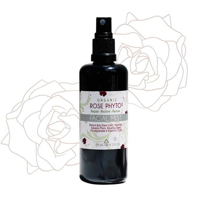 Organic & Vegan Rose Phyto³ Water Facial Spray - Moisturizing Face Mist & Setting Spray, Soothing, Hydrating Mist Rose Water For Face - Great for Facial Massaging (4 oz)-FemmiqueWomen