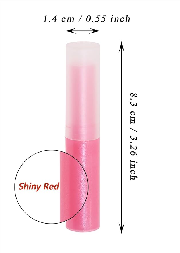 0.14oz Empty Flavored Lip Balm Container Tubes Plastic Homemade Moisturizing Lip Stick with Caps Bulk Fit for Women Adult DIY Making Supplies, 25 Count (Red)-FemmiqueWomen