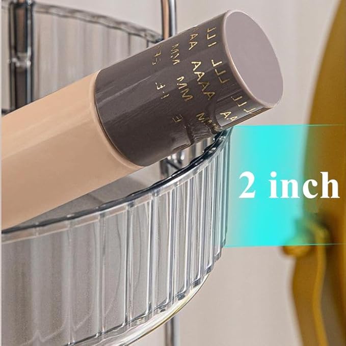 Makeup Organizer for Vanity, 360° Rotating Bathroom Organizer Countertop, High-Capacity Skincare Organizer, Spinning Cosmetics Organizer for Dresser Countertop (3 Tiers, Grey)-FemmiqueWomen