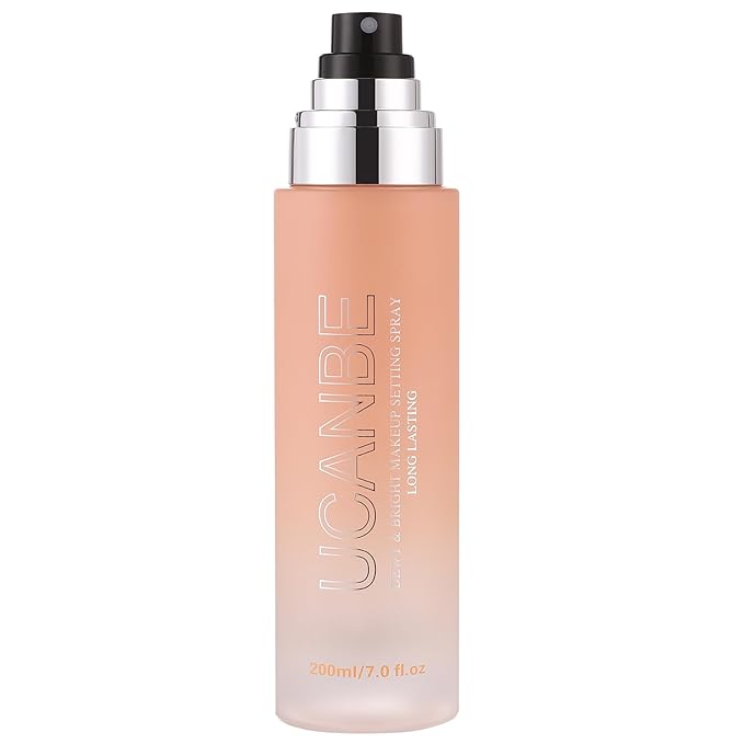 UCANBE Dewy Makeup Setting Spray, Moisturizing Finishing Spray Long Lasting Face Mist, Lightweight Hydrate Make Up Spray for Natural Glow, 7 Fl Oz Large Size-FemmiqueWomen