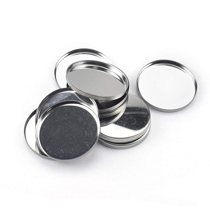20 Pieces Empty Round Metal Tin Palette Pans Round Metal Pans Cosmetic Eyeshadow Pans for Eyeshadow Palette Magnetic Makeup Palette, 36mm Diameter 3.5mm Height-FemmiqueWomen