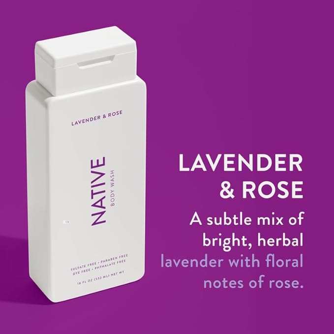 Native Body Wash Contains Naturally Derived Ingredients | for Women & Men, Sulfate, Paraben, & Dye Free Leaving Skin Soft & Hydrated |Coconut & Vanilla, Lavender Rose, & Cucumber Mint, 18 oz Pack of 3-FemmiqueWomen