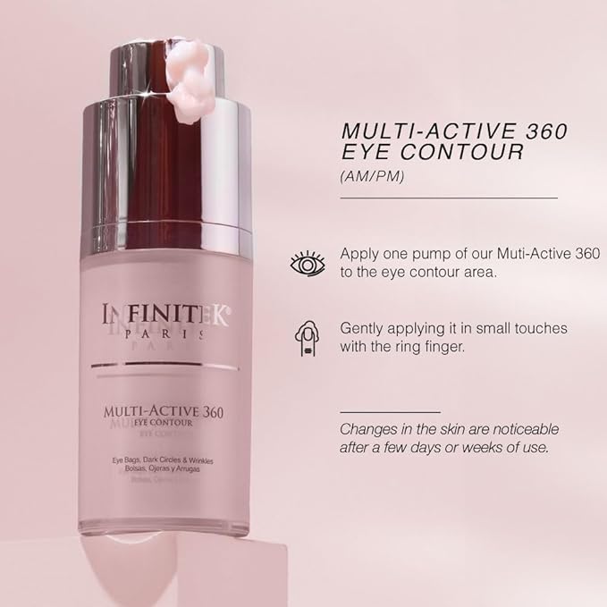 Infinitek Paris Multi-Active Collagen Eye Cream & Retinol Serum Eye Contour - Anti Aging Eye Cream for Wrinkles, Under Eye Treatment for Dark Circles and Under Eye Wrinckle Repair. 0.50 Fl Oz-FemmiqueWomen