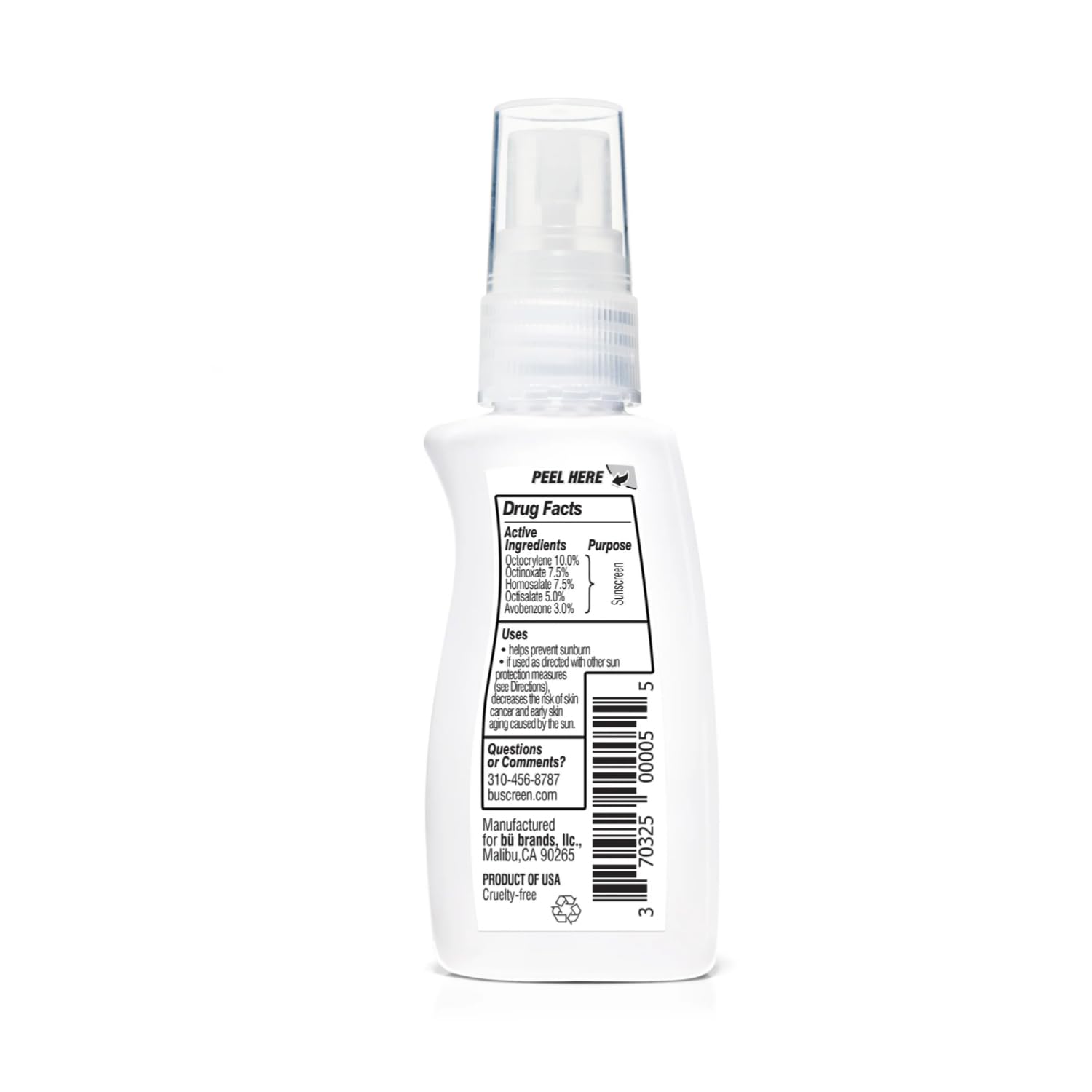 BU SPF 50 Sunscreen Spray for Face and Body, TSA Travel Size Sunscreen, Clear, Non Greasy, Water Resistant, for Sensitive Skin, White Sage 1 oz-FemmiqueWomen