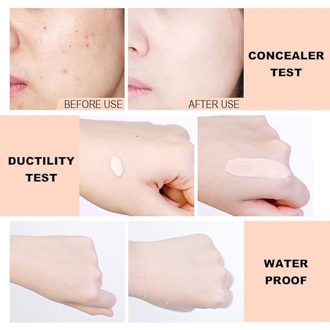 1 Pack Liquid Foundation Cream for Face Makeup,Durable Full Coverage Matte Concealer Make Up,Oil Control & Waterproof Base Primer -1 Fl.Oz-BEIGE 4#-FemmiqueWomen