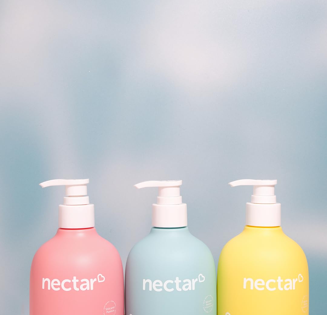 Nectar Life Exfoliating & Moisturizing Hand Wash 3-Pack, Volcanic Pumice for Hand Scrub, Shea Butter Softens Hands, Clean Vegan Ingredients-FemmiqueWomen