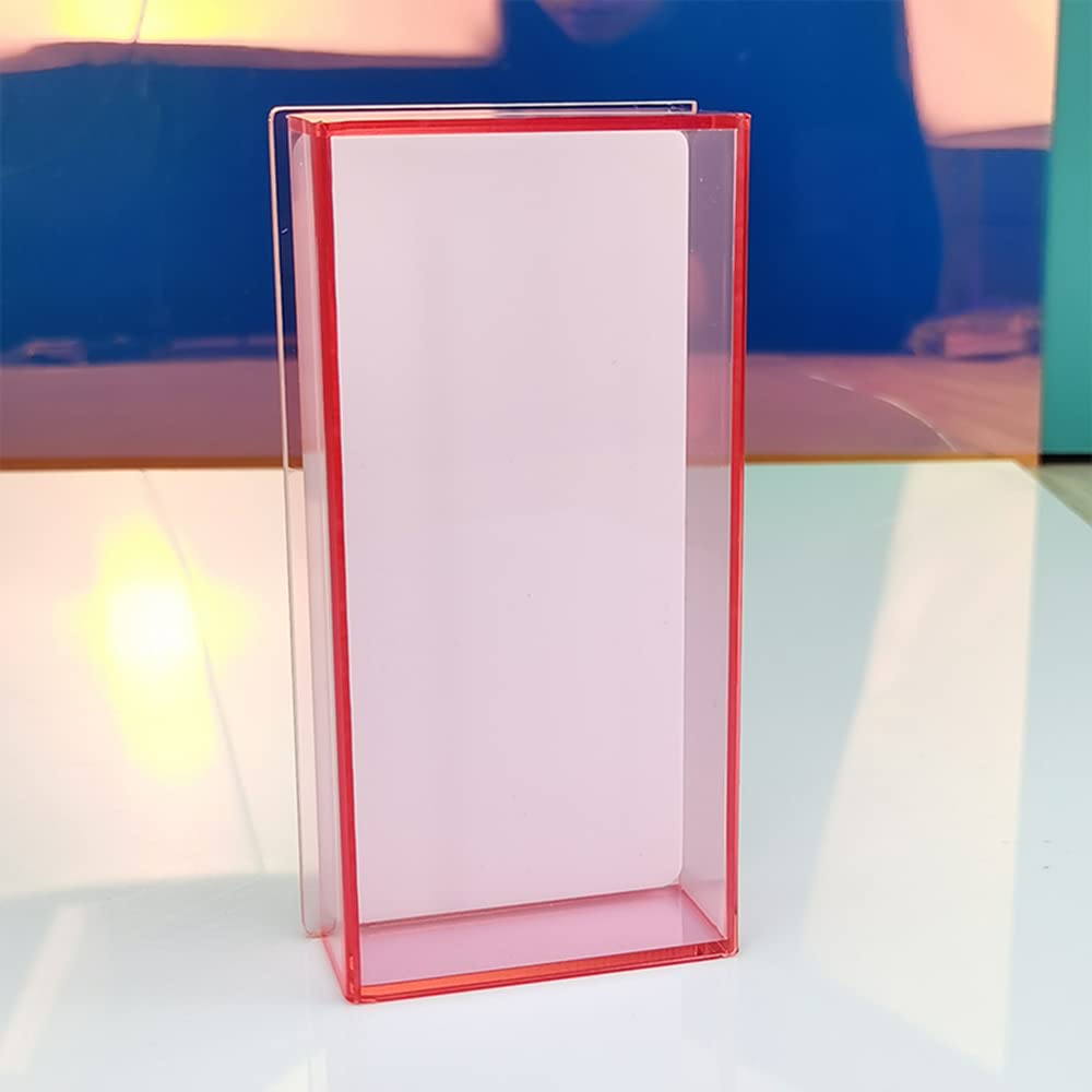 Grafting False Eyelash Acrylic Extension Pallet Organizer, Eyelash Extension Glue Tweezers Plate Makeup Palette, Dustproof Storage Box Display Training Tools Salon (Transparent Pink S)-FemmiqueWomen