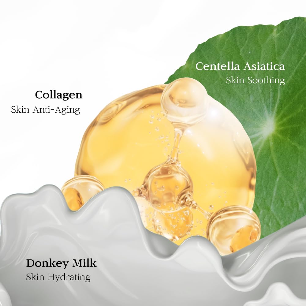 Nuborn Cell Donkey Milk Collagen Cream | Instant glow with 10% Donkey Milk | Type 1 Collagen for Visibly Smooth and Dewy Skin | All Skin Types 65ml-FemmiqueWomen