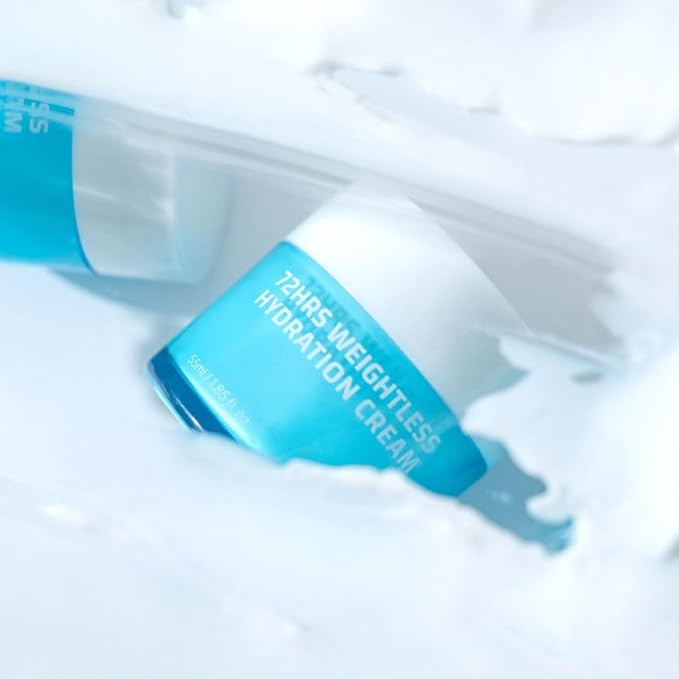 72 Hours Weightless Hydration Cream, Moisturizing Daily Face Cream, Vegan and Cruelty Free, Soothing and Brightening, All Skin Types, Korean Skin Care (1.85 fl.oz.)-FemmiqueWomen