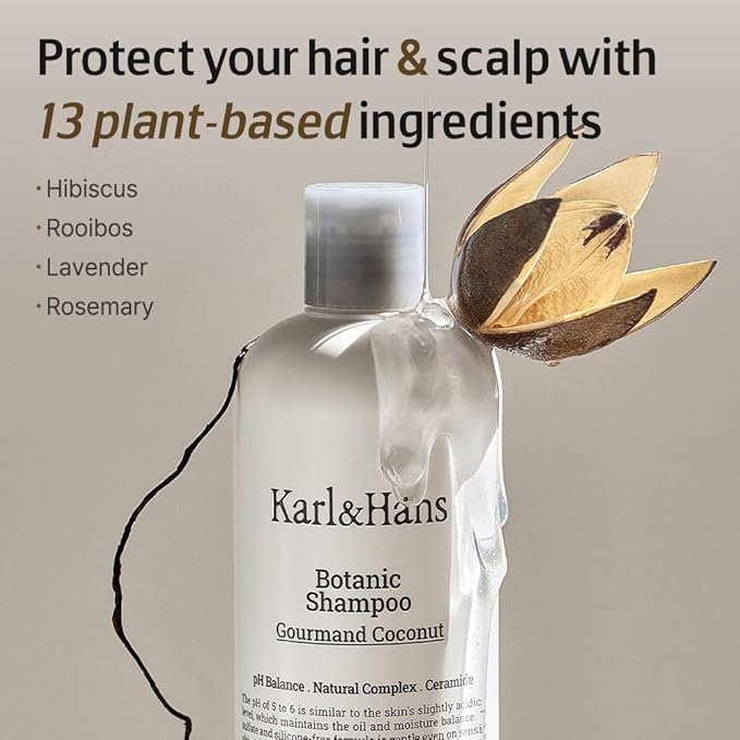 Karl&Hans Botanic Double Mint Vegan Body Wash - Organic, Moisturizing, Natural Shower Gel with Peppermint for Men and Women - Sulfate and Silicone-Free, 13.2 fl oz-FemmiqueWomen