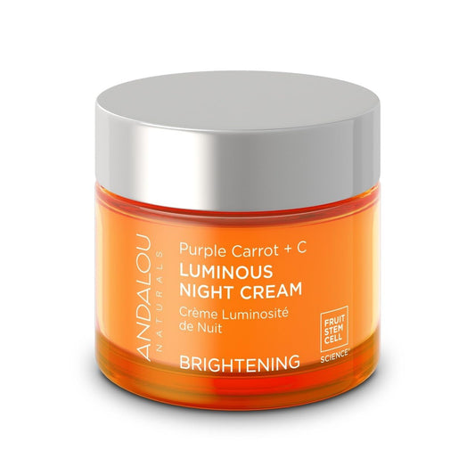 Andalou Naturals Purple Carrot + Vitamin C Luminous Skin Night Cream - Hydrating Face Moisturizer - With Fruit Stem Cell Complex for Radiant Skin - 1.7 fl oz-FemmiqueWomen
