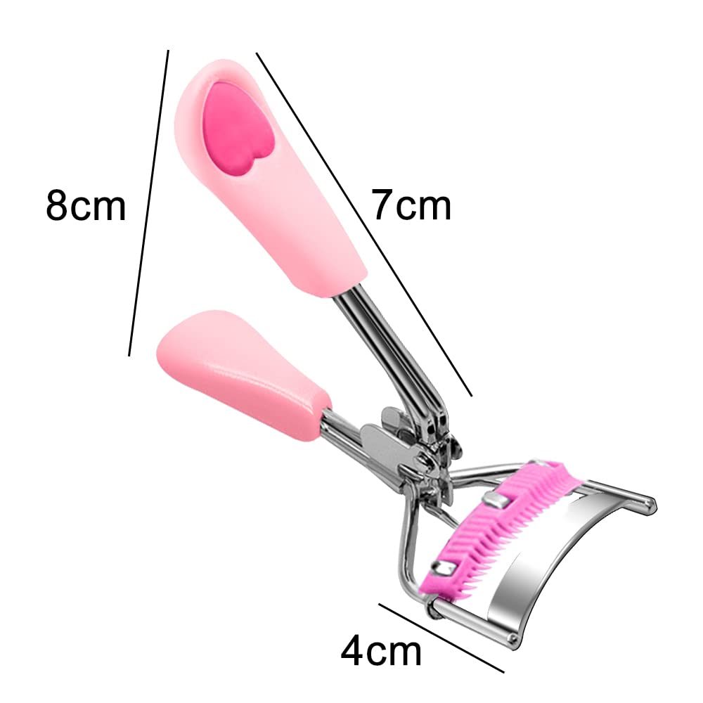 Eyelash Curler Stainless Steel with Brush Mascara Muffle False Eyelashes Accessory Best Professional Tool for Lashes Curls Pinkiou-FemmiqueWomen